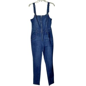 Refuge Blue Denim Jean Overalls Jumper W/Pockets Adjustable Straps Size 8